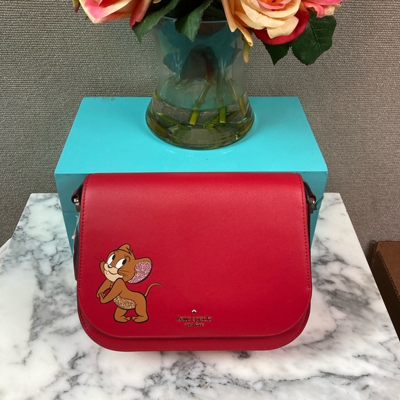 kate spade Bags Kate Spade Novelty Tom And Jerry Red Medium Flap
